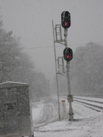 Gabbettville Siding distant signals in the snow storm
